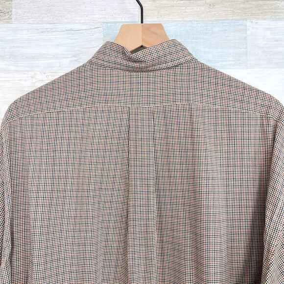 Ralph Lauren Golf Vintage Tilden Button Down Shirt Brown Plaid Cotton Mens XL - Picture 5 of 6